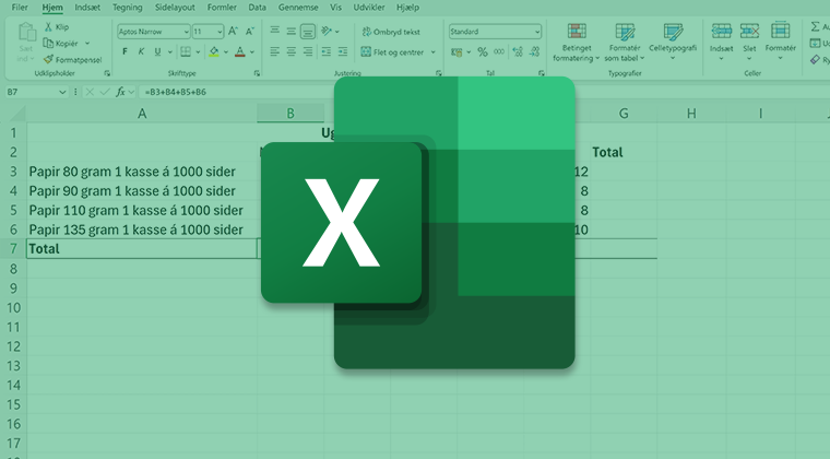 excel grundläggande formler